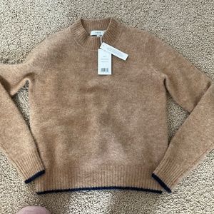 Vince Tipped ALPACA & merino wool crew neck sweater